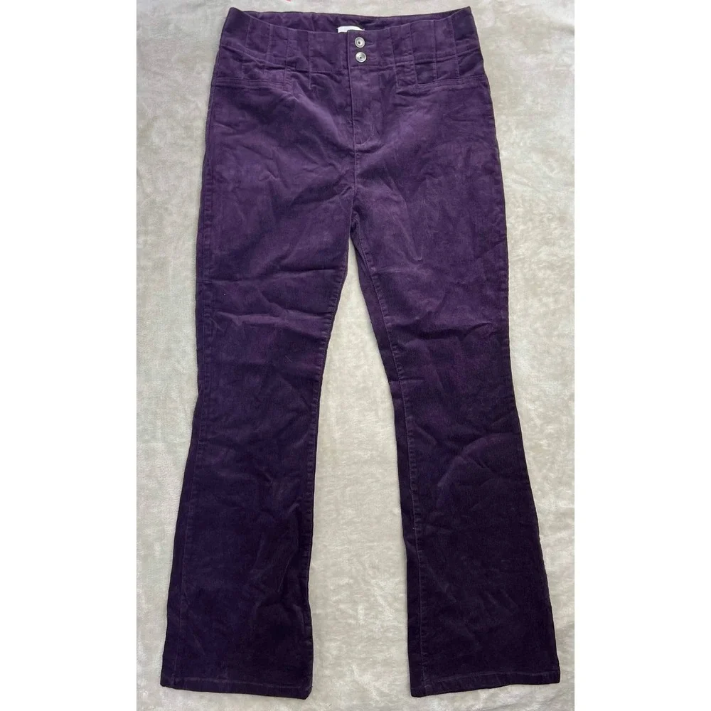 New The Children's Place Girls Midnight Plum Corduroy Flare Pants Size 16 NWT